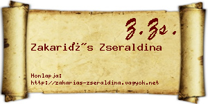 Zakariás Zseraldina névjegykártya